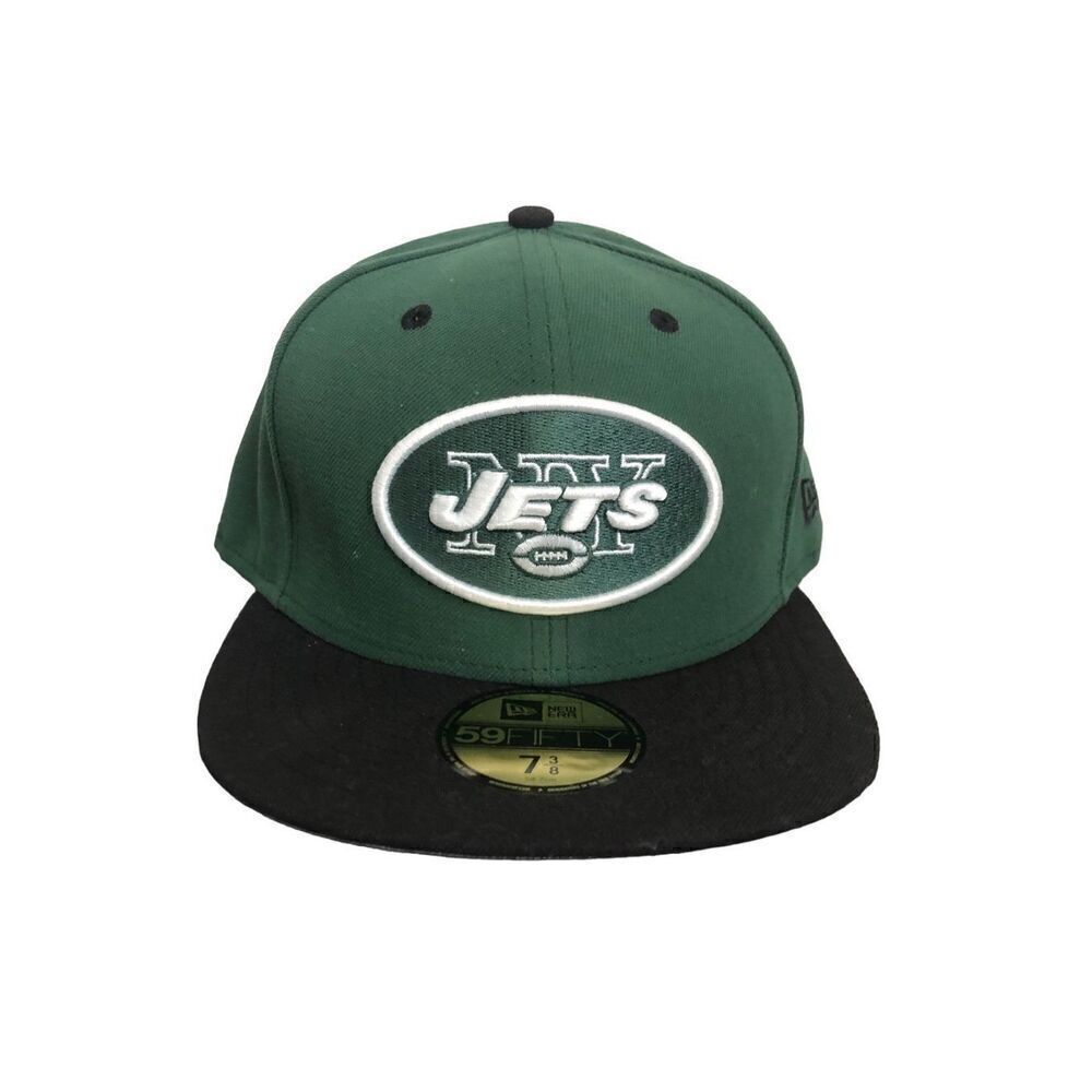 New Era New York Jets 2-Tone 59Fifty Fitted Hat Cap Size 7 3/8